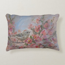 Goudhaantje vogel accent kussen