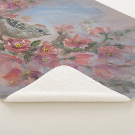 Goudhaantje vogel sherpa deken