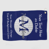 Goudhanddoeken, gepersonaliseerd en monogrammed golfhanddoek (Horizontaal)