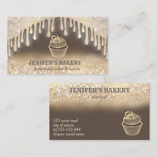 goudhandtaart visitekaartje (Voorkant / Achterkant)