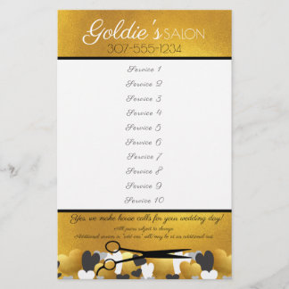 Goudharen stylist schoonheidssalon flyer