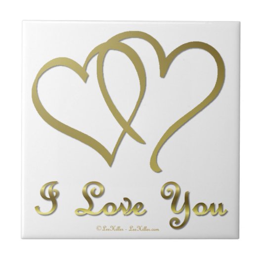 Goudharten houden van jou tegeltje (Voorkant)