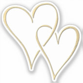 Goudharten met elkaar verbinden sticker (Voorkant)