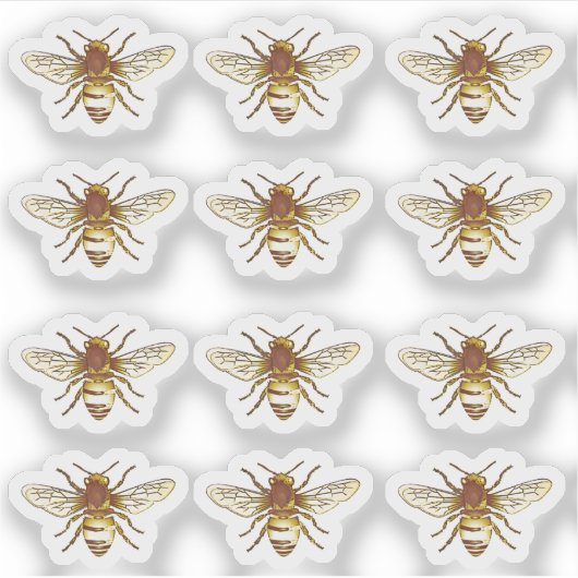  goudhoningbijen Waterdicht Etiket Sticker (Voorkant)