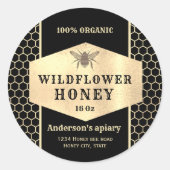  goudhoningbijenhoningkeurmerk ronde sticker (Voorkant)