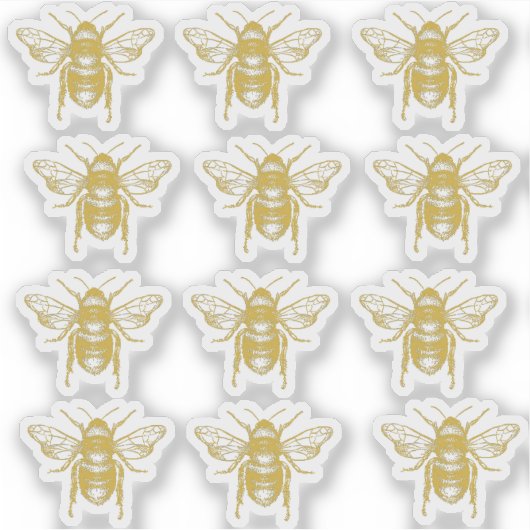 goudhoningbijenhouder sticker (Voorkant)