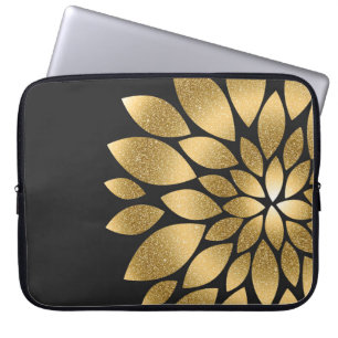  goudhoudende abstracte bloem laptop sleeve