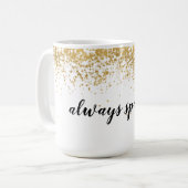 goudhoudende Confetti Koffiemok (Voorkant links)