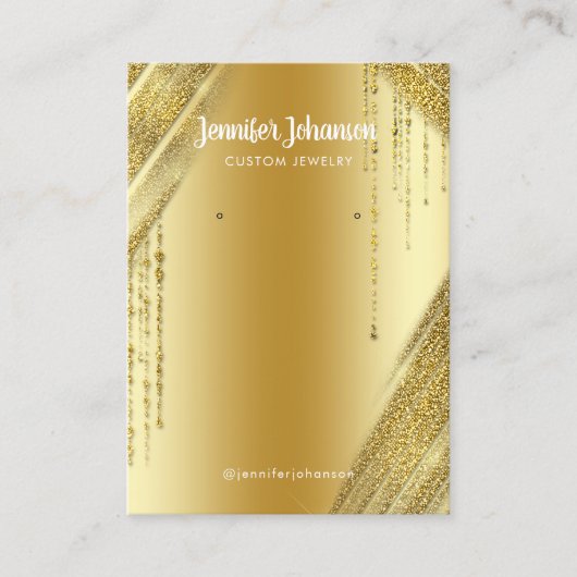 Goudjuwelen voor glitter oorringen Unieke Folie Visitekaartje (Voorkant)