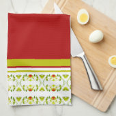 Goudkalkgroen, modern gepatterd theedoek (Quarter Fold)