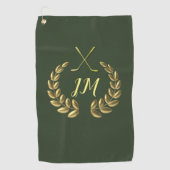 Goudkam gepersonaliseerd monogram golfhanddoek (Voorkant)
