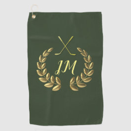 Goudkam gepersonaliseerd monogram golfhanddoek
