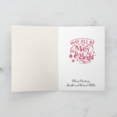 Goudkerst scène Merry & Bright Feestdagen Kaart (Binnen)