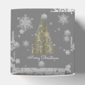 Goudkerstboom en Snowflakes voor kerstbox Bedankdoosjes (Bovenkant)