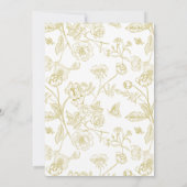 goudkleurig monogram bruiloft kaart (Achterkant)