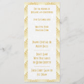 Goudkleurige Art Deco Design Bruiloft Diner Menu (Achterkant)
