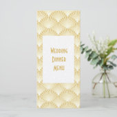 Goudkleurige Art Deco Design Bruiloft Diner Menu (Staand voorkant)