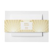 Goudkleurige Art Deco Design Bruiloft Uitnodigingen Wikkel (Voorkant Voorbeeld)