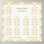 Goudkleurige Art Deco Design Trouwzitting Poster (Voorkant)