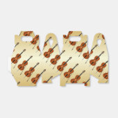 Goudkleurige cello bedankdoosjes (Uitgevouwen)