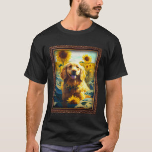 Goudkleurige Cocker Retriever Schildert Zonnebloem T-shirt