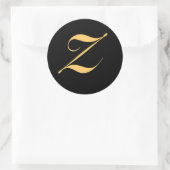 Goudkleurige initiaal Z op zwart monogram sticker (Tas)