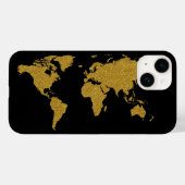 goudkleurige kaart van de Aarde Case-Mate iPhone Case (Achterkant (horizontaal))