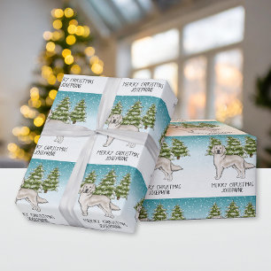 Goudkleurige Retriever Hond Kerstmis Aangepaste Te Cadeaupapier