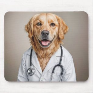 Goudkleurige Retriever met een witte laboratoriumj Muismat