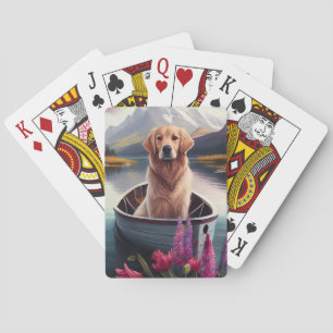 Goudkleurige Retriever op een Peddel: Een Schitter Pokerkaarten