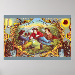 Goudklompjes: Antieke Sigarettenlabel Wild West Ku Poster