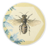 goudkoningin Blauwe Blauwe Bladeren Keramische Knop (Voorkant)