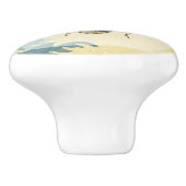 goudkoningin Blauwe Blauwe Bladeren Keramische Knop (Zijkant)