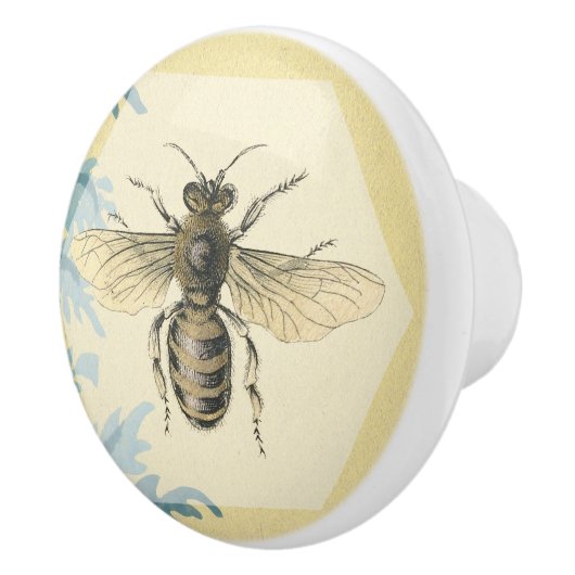 goudkoningin Blauwe Blauwe Bladeren Keramische Knop (Rechts)