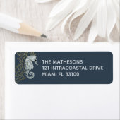 Goudkoraal en Waterverf Zeepaardzeemacht Blauwe Ku Etiket (Insitu)