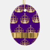 Goudkronen op paars keramisch ornament (Achterkant)