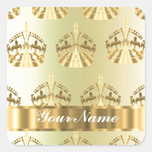 Goudkronen Vierkante Sticker