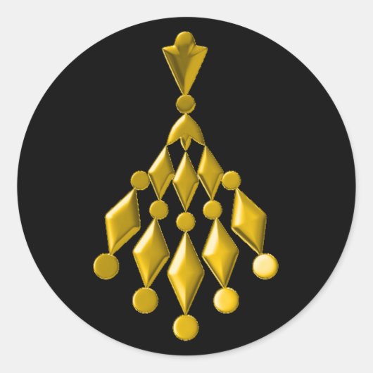 Goudkroonluchter Ronde Sticker (Voorkant)