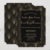 goudkunst Deco Great Gatsby Wedding Kaart (Voorkant / Achterkant)