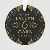  goudkunst Deco Wedding Monogram Foto Ornament (voorkant)
