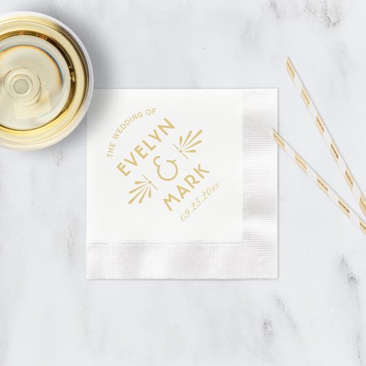  goudkunst Deco Wedding Monogram Servetten