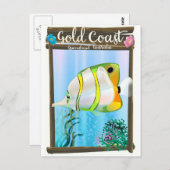 Goudkust Australië reisposter. Briefkaart (Voorkant / Achterkant)