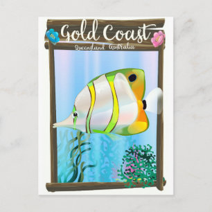 Goudkust Australië reisposter. Briefkaart