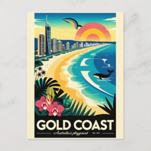 Goudkust Australië Retro Reisposter Kunst Briefkaart