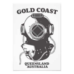 Goudkust Queensland Australië duikposter Foto Afdruk