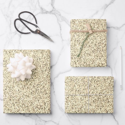 Goudlichte zachte glittersparren inpakpapier vel (Voorkant)