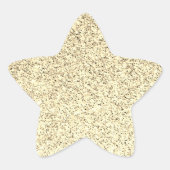 Goudlichte zachte glittersparren ster sticker (Voorkant)