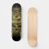 goudlichtminati schedel skateboard (Voorkant)