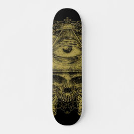 goudlichtminati schedel skateboard