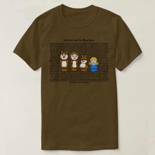 Goudlokje en De Drie Beren Verhaal 1 T-shirt (Design voorkant)